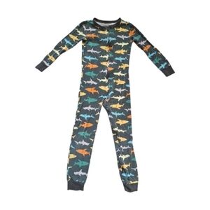 OLD NAVY Kids Shark Print One-Piece Pajamas - Multicolor/5T